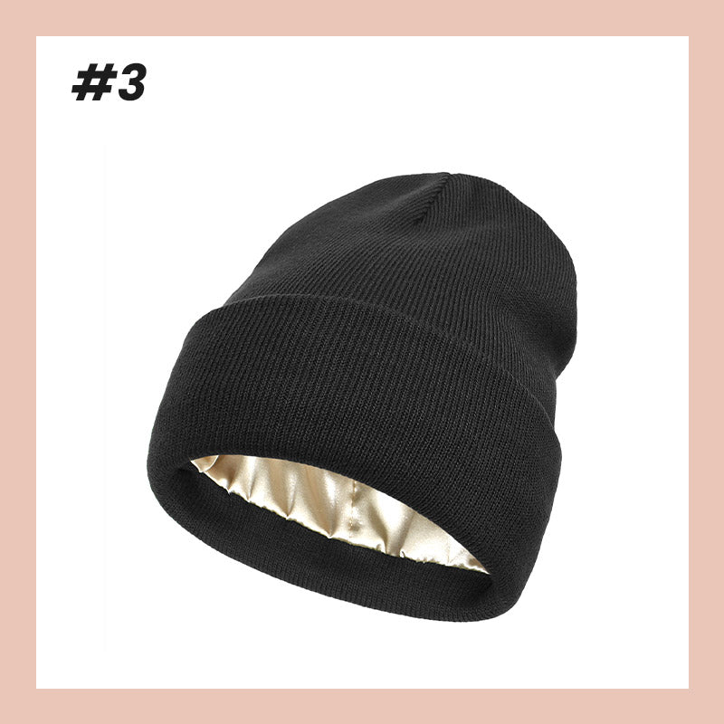 Silk-Lined Knit Hat for Winter