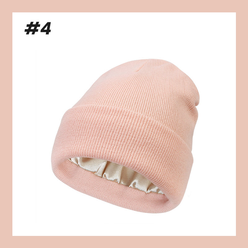 Silk-Lined Knit Hat for Winter