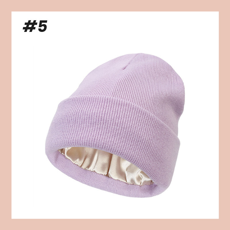 Silk-Lined Knit Hat for Winter