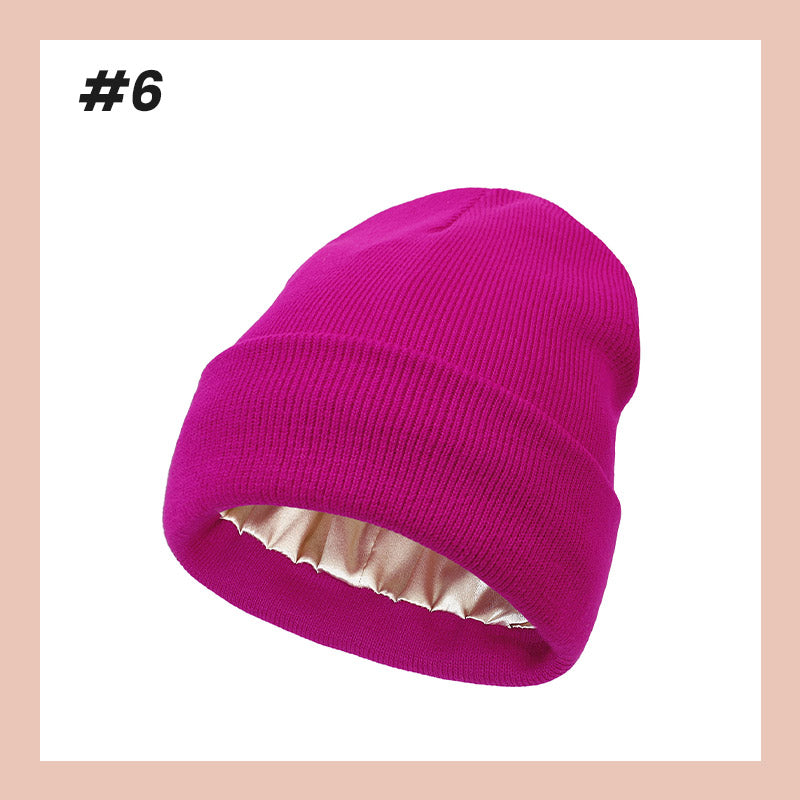 Silk-Lined Knit Hat for Winter