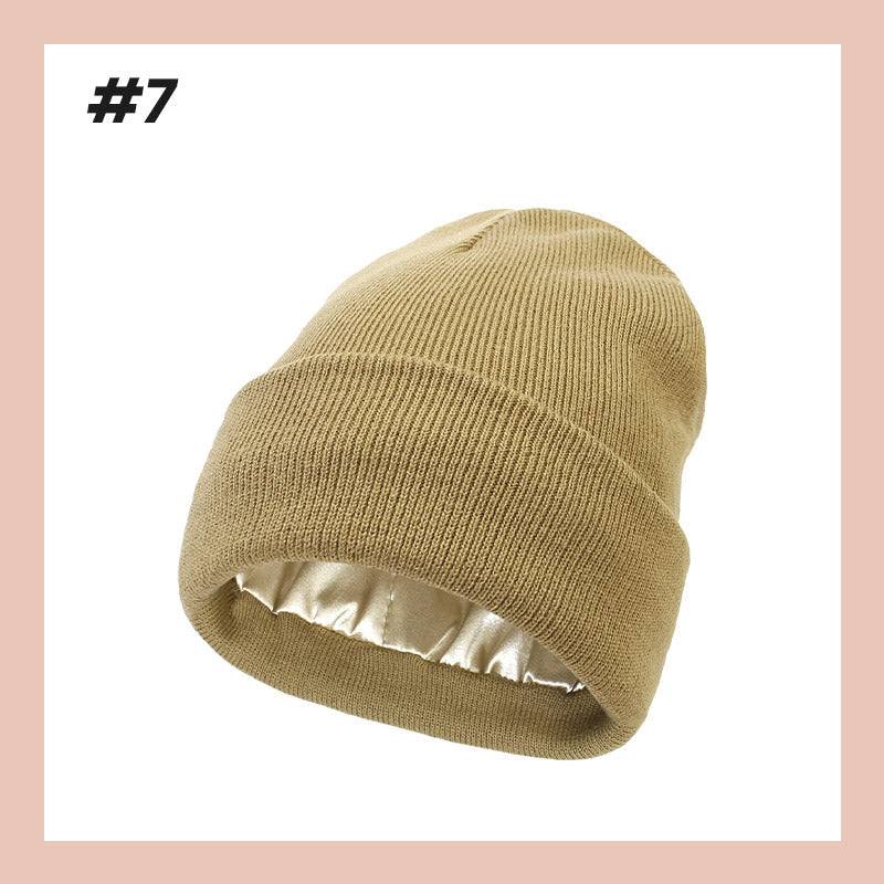 Silk-Lined Knit Hat for Winter