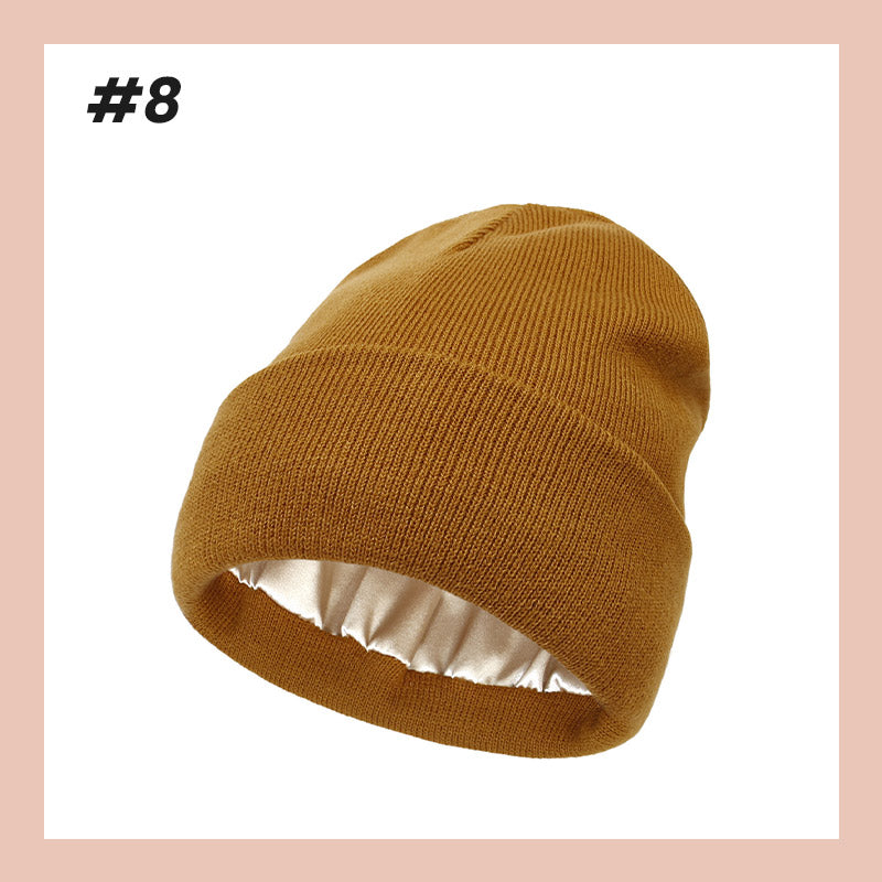 Silk-Lined Knit Hat for Winter