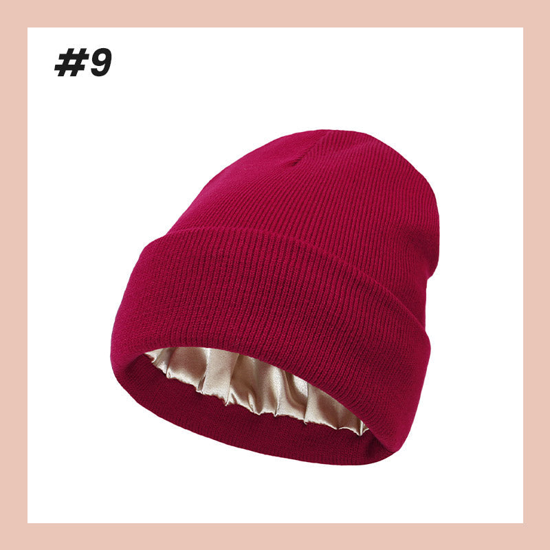 Silk-Lined Knit Hat for Winter