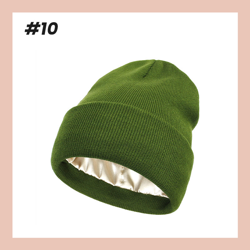 Silk-Lined Knit Hat for Winter