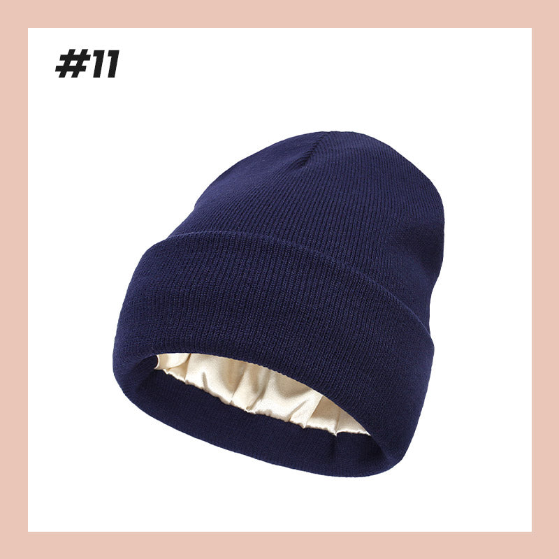 Silk-Lined Knit Hat for Winter