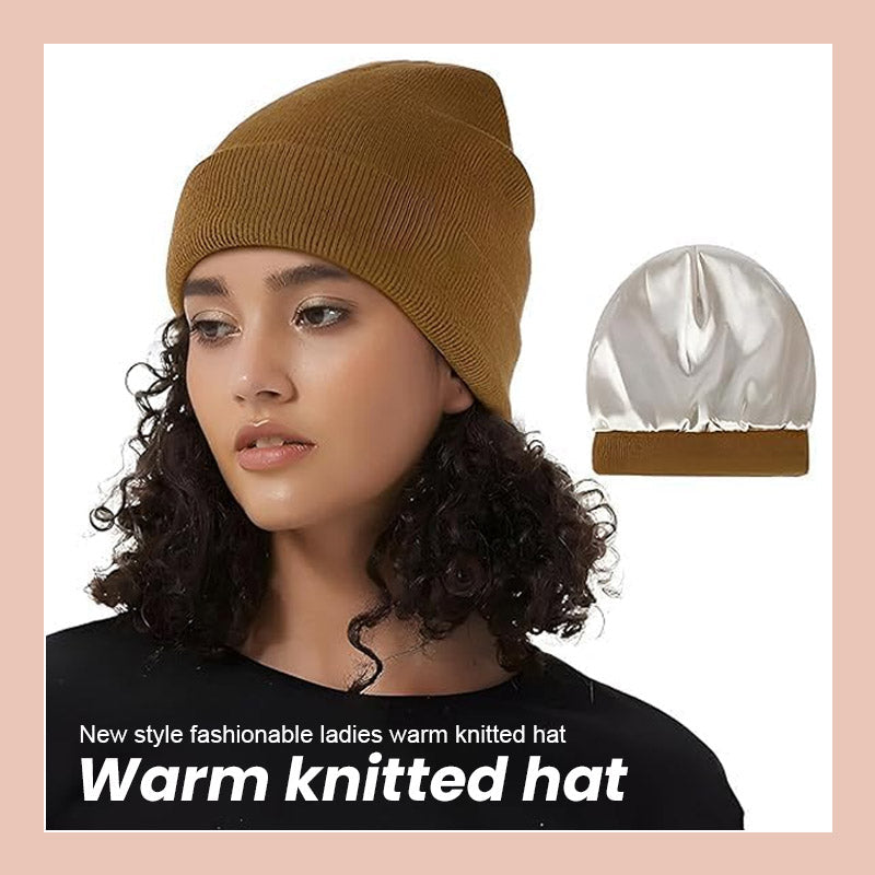 Silk-Lined Knit Hat for Winter