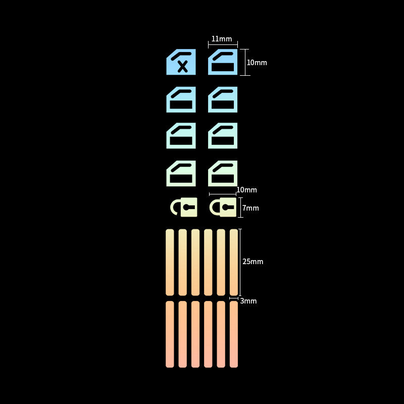 💡Glow-in-the-dark stickers for car window lift switches – Colorful warning stickers that glow in the dark