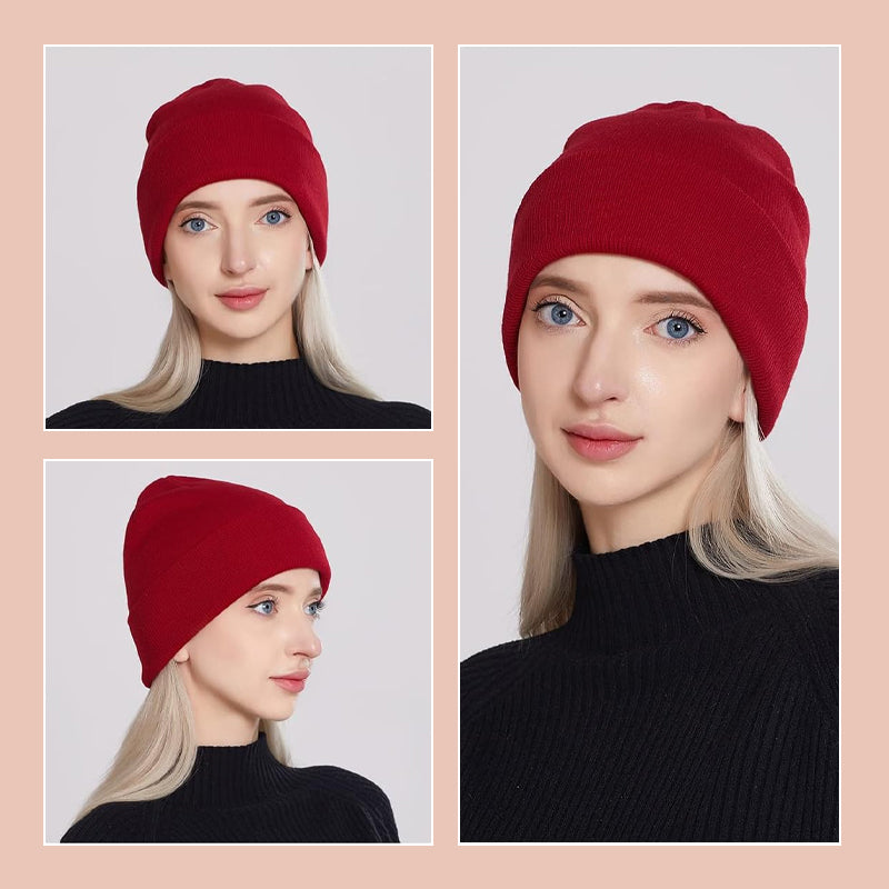 Silk-Lined Knit Hat for Winter