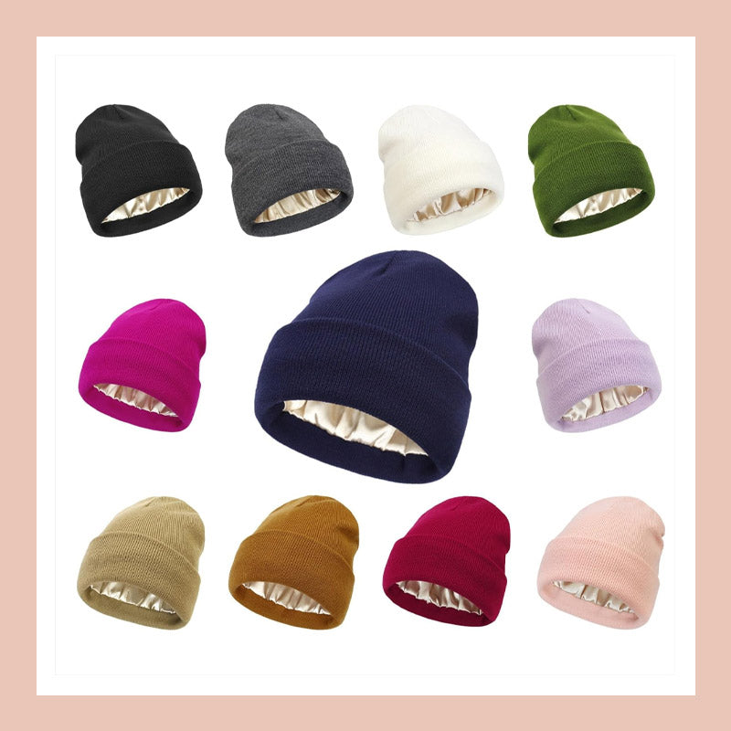 Silk-Lined Knit Hat for Winter