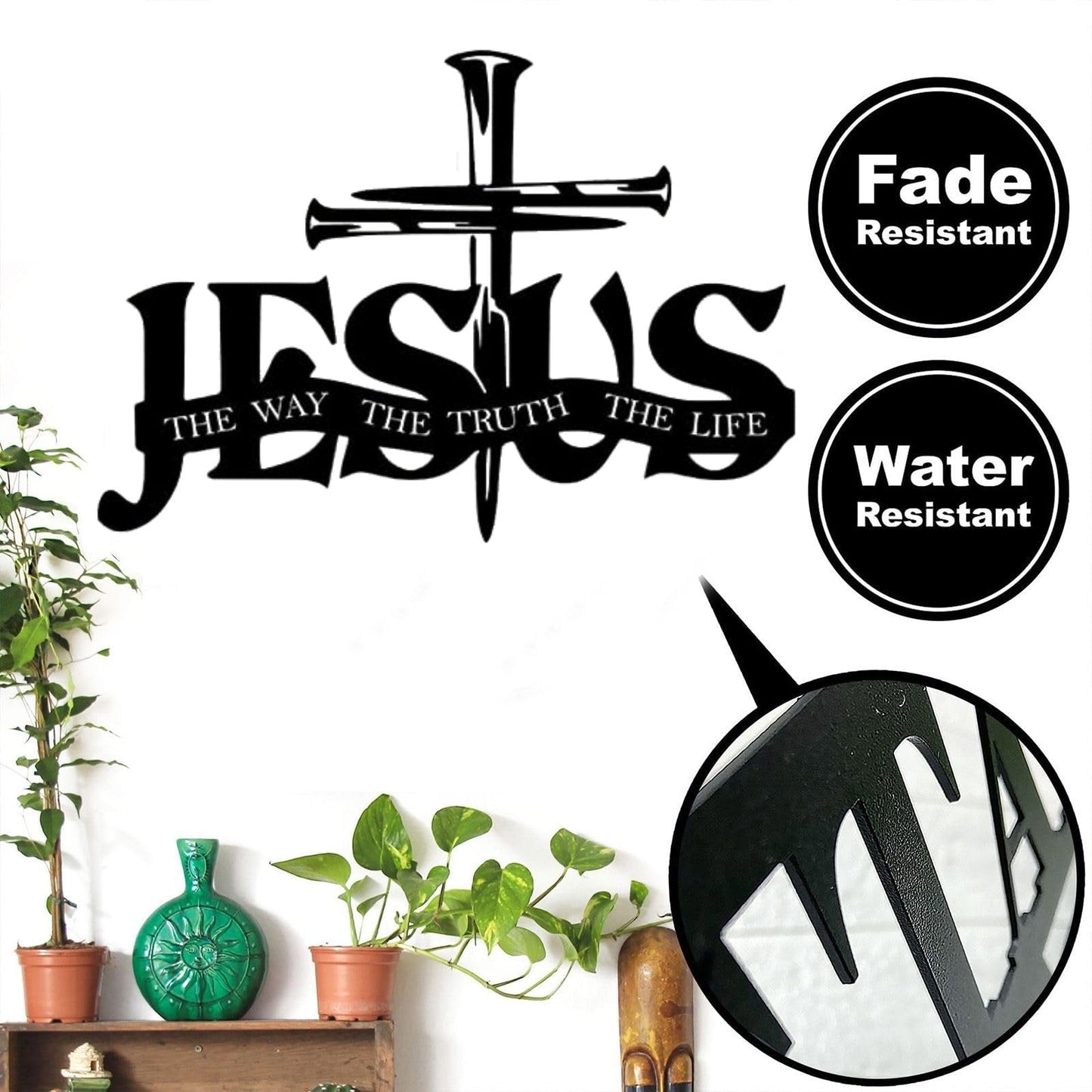 🔥Jesus and Cross Design Wall Decor Silhouette - ⌛Carefully Handcrafted