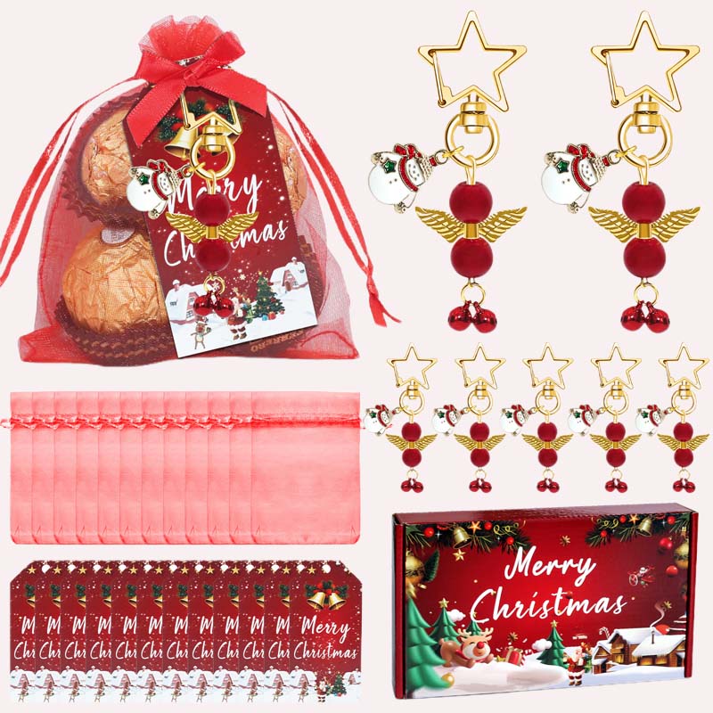 Christmas Red Angel Keychain Gift Box Set