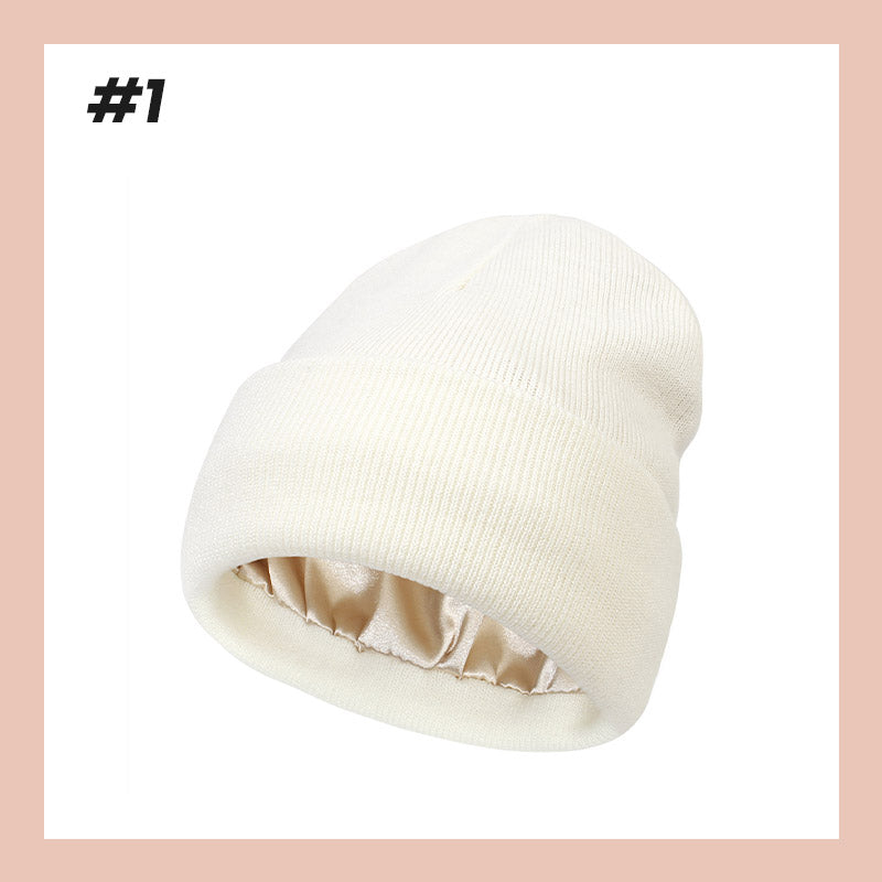 Silk-Lined Knit Hat for Winter