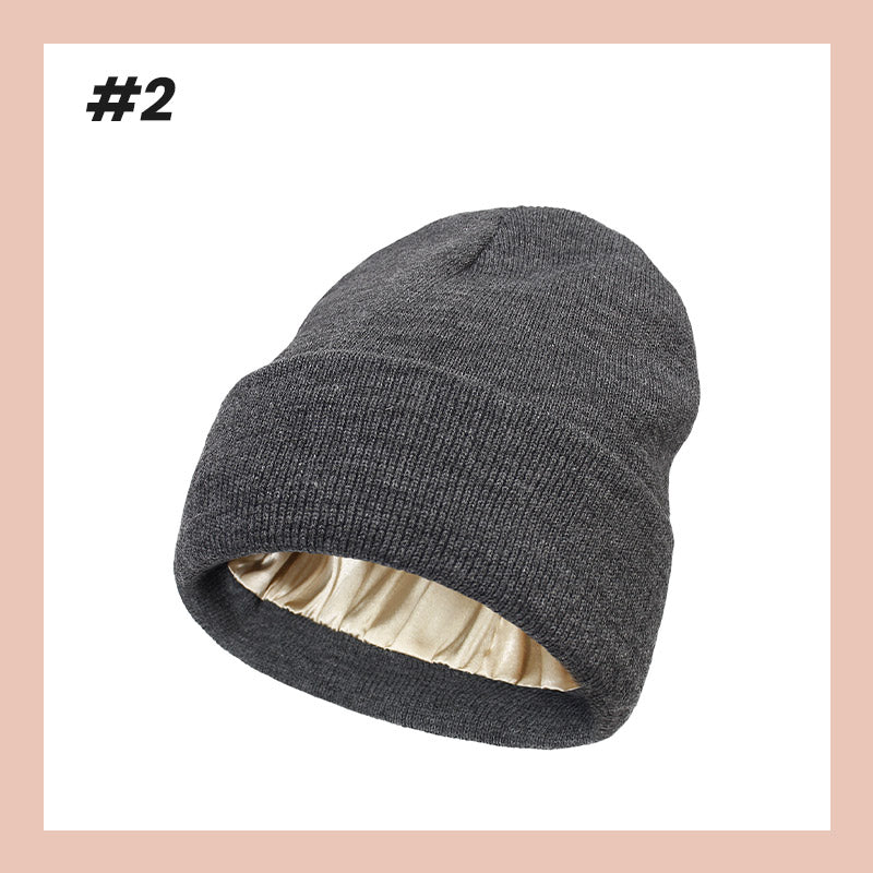 Silk-Lined Knit Hat for Winter