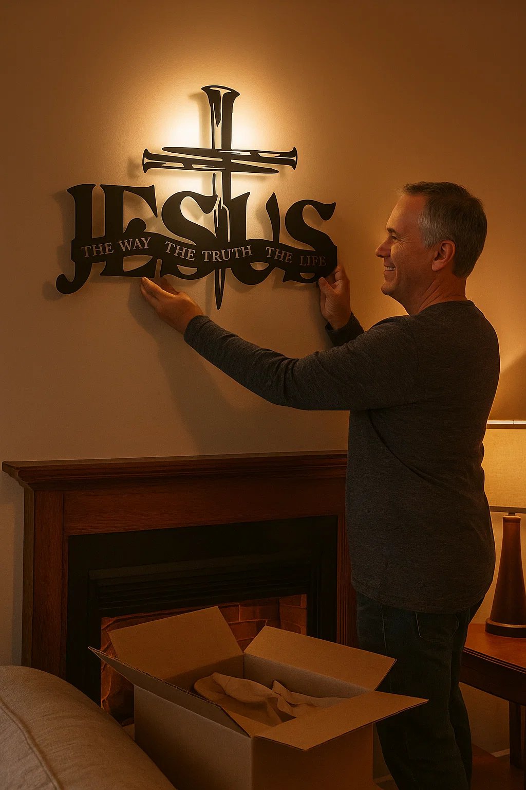 🔥Jesus and Cross Design Wall Decor Silhouette - ⌛Carefully Handcrafted