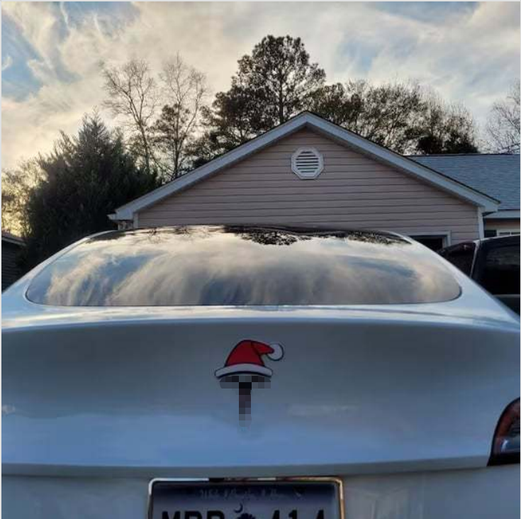 Santa Hat Overlay for Tesla Emblem, Reusable!