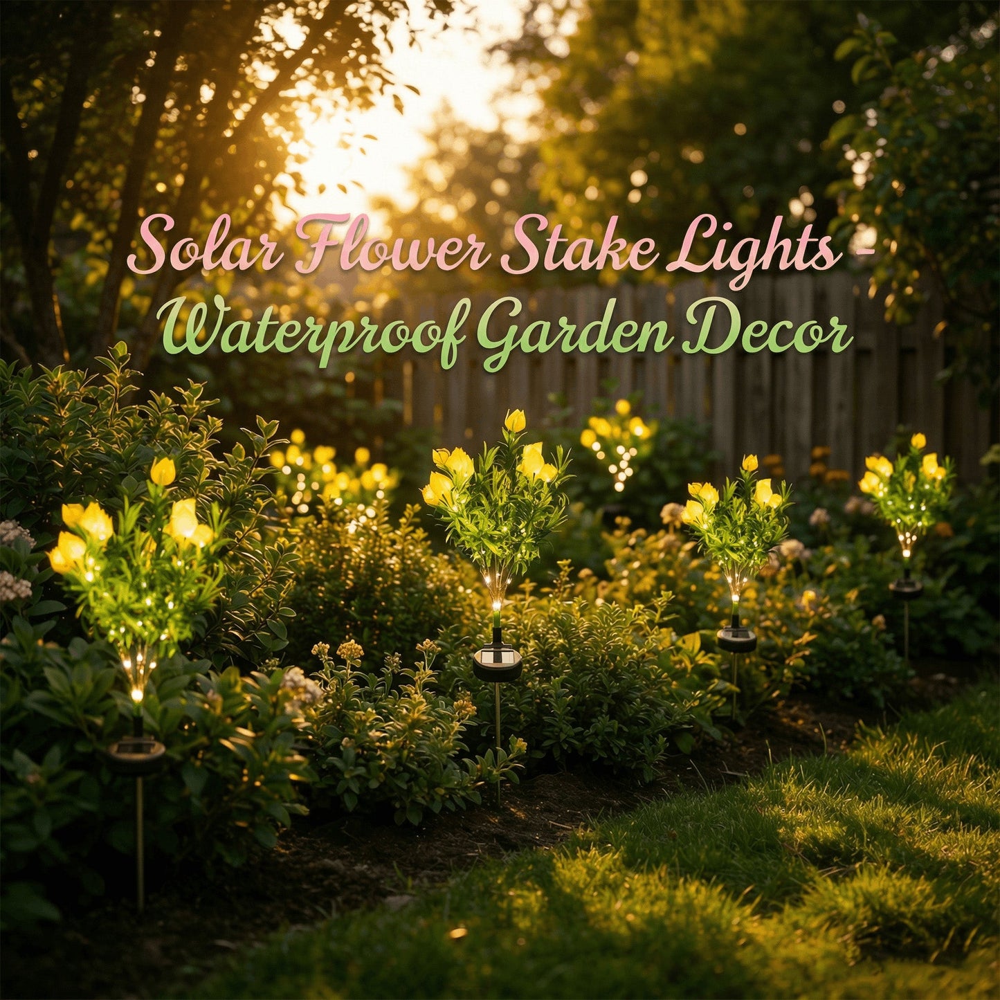 🌸Solar Flower Stake Lights - Waterproof Garden Decor