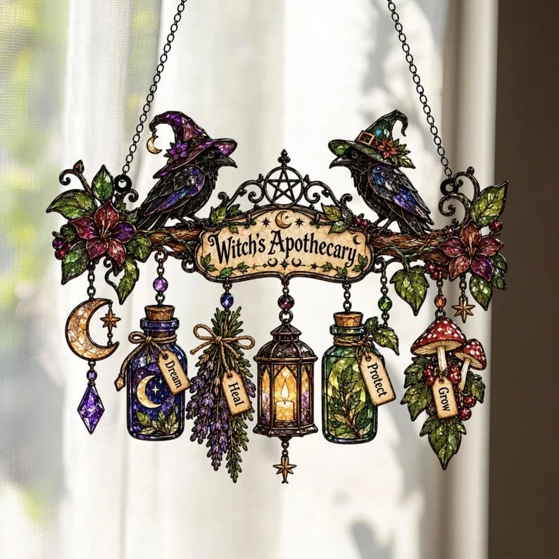 🔥Last Day 49% OFF – 🖤🐦‍⬛Raven Witch Suncatcher