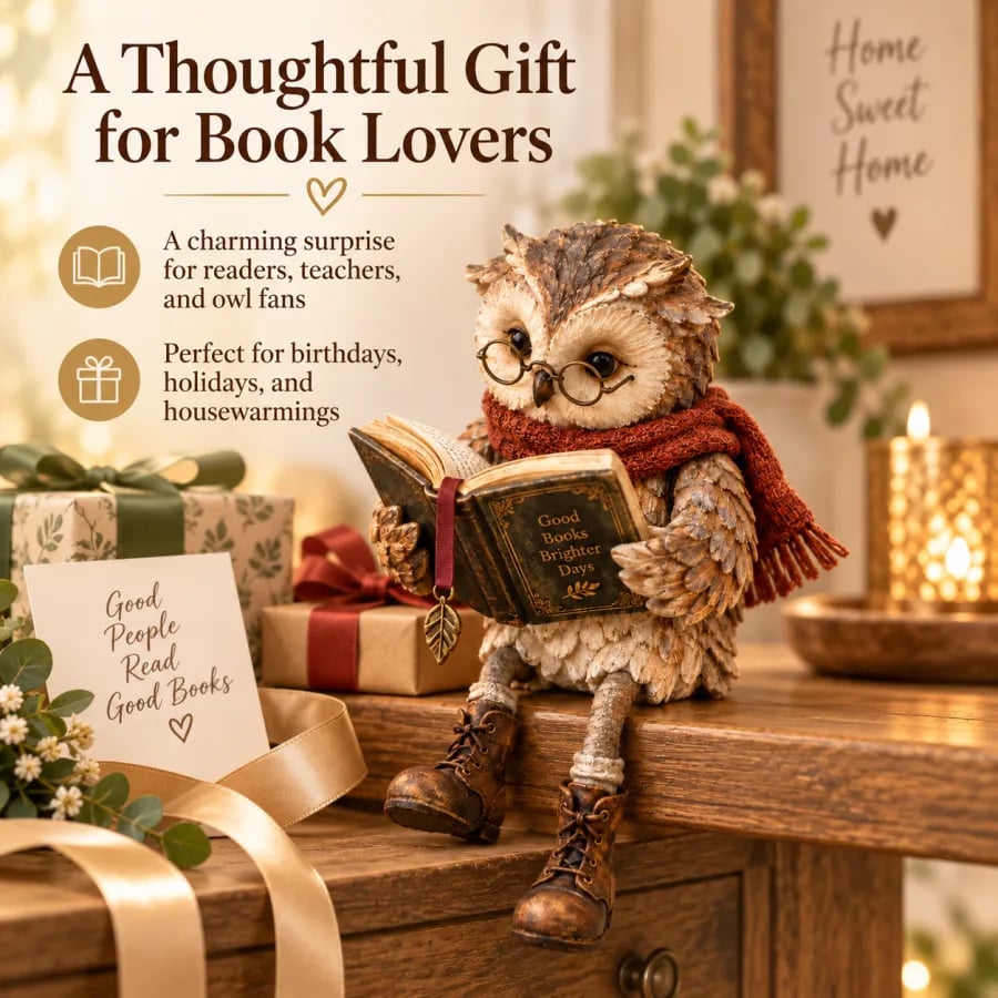 ✨🦉Reading Owl Figurine📖📚️