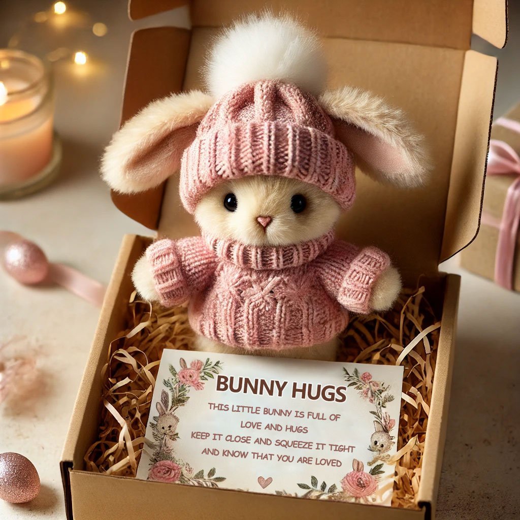 🎉Sonderangebot🐇Handgefertigtes Mini-Kaninchen als kuscheliges Ostergeschenk