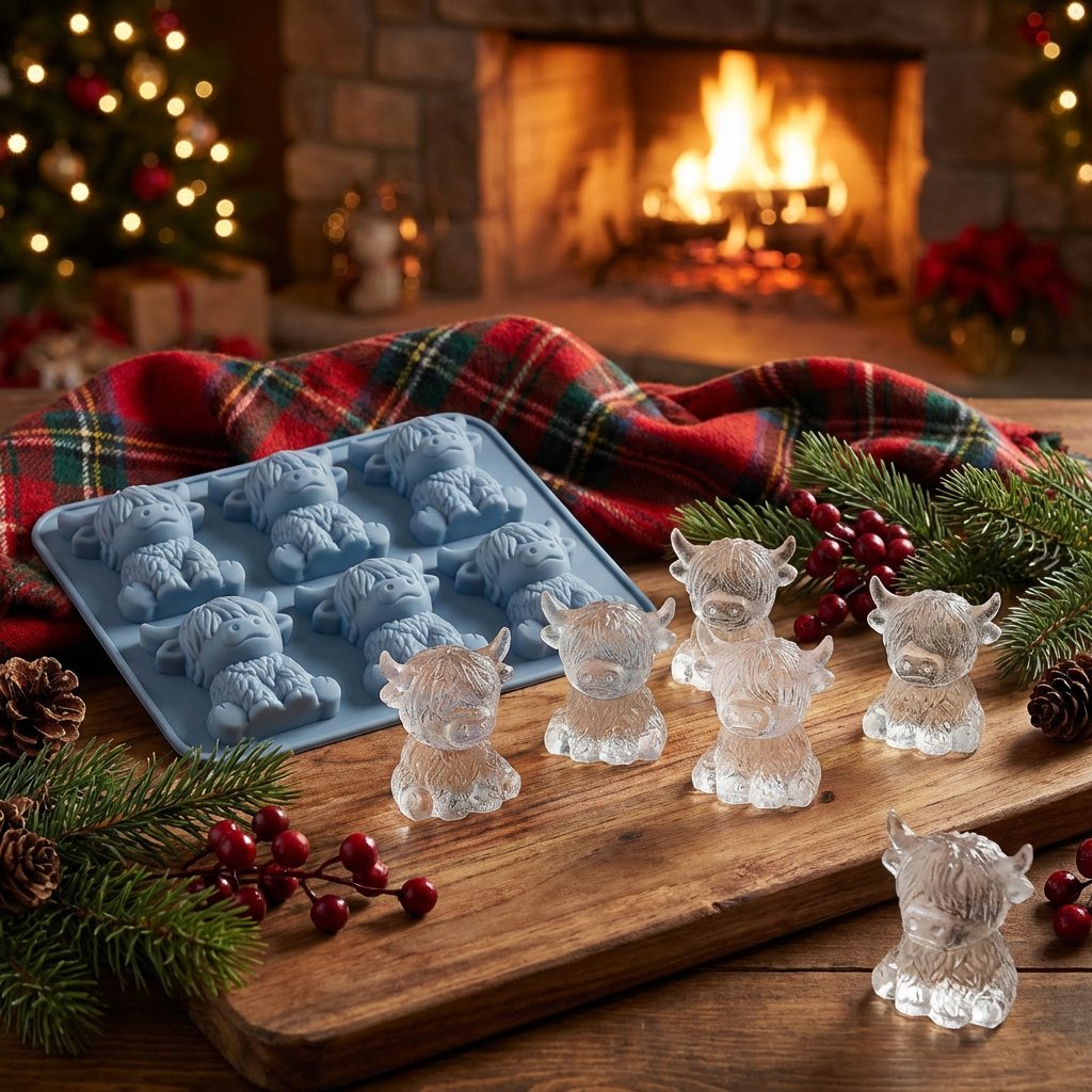 🐮 Mini Highland Cow ice cube tray and dessert mold 🧊🍪 Cute 3D ice cubes for drinks, parties, and gifts💕