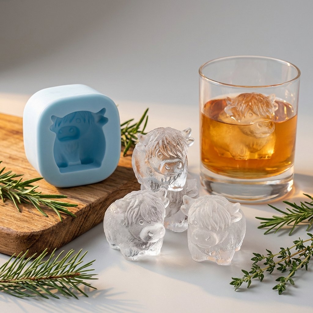 🐮 Mini Highland Cow ice cube tray and dessert mold 🧊🍪 Cute 3D ice cubes for drinks, parties, and gifts💕