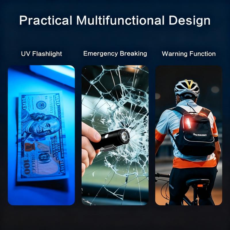 💡Pocket Rechargeable Flashlight EDC Flashlight, Mini Keychain Light