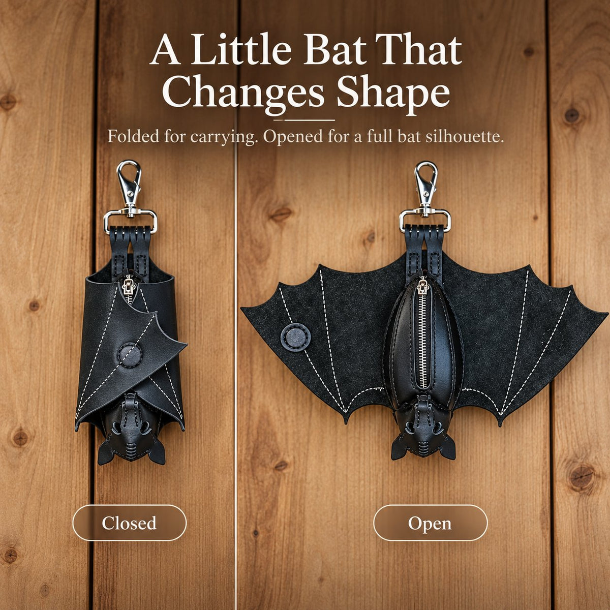 🦇Foldable Bat Wing Coin Purse With Clip