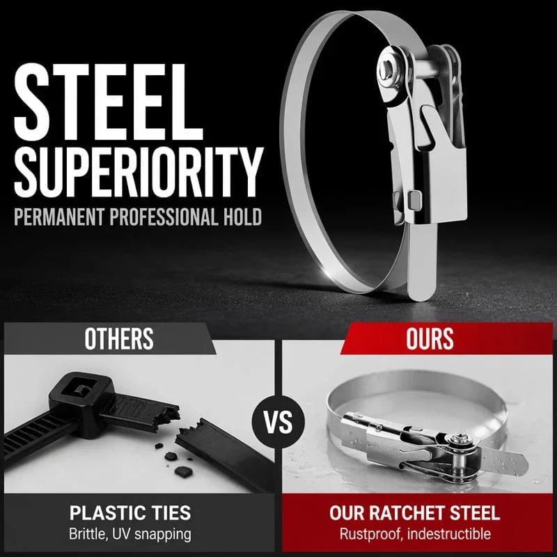 🔥LAST DAY 49% OFF 🛠️Heavy Duty Stainless Steel Cable Tie with Flip Lock Buckle