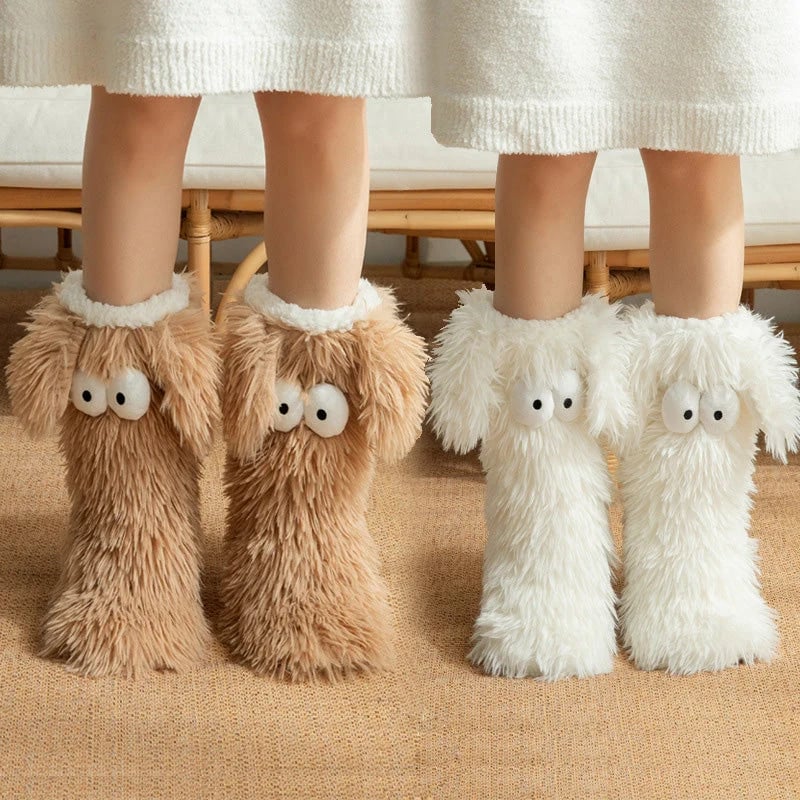 OFF⚡50K+ SOLD💕Women's Plush Slippers Socks Floor Socks Winter Home Indoor Thickened Fleece-Lined Anti-Slip Adult Women's Plush Snow Socks Shoe Covers