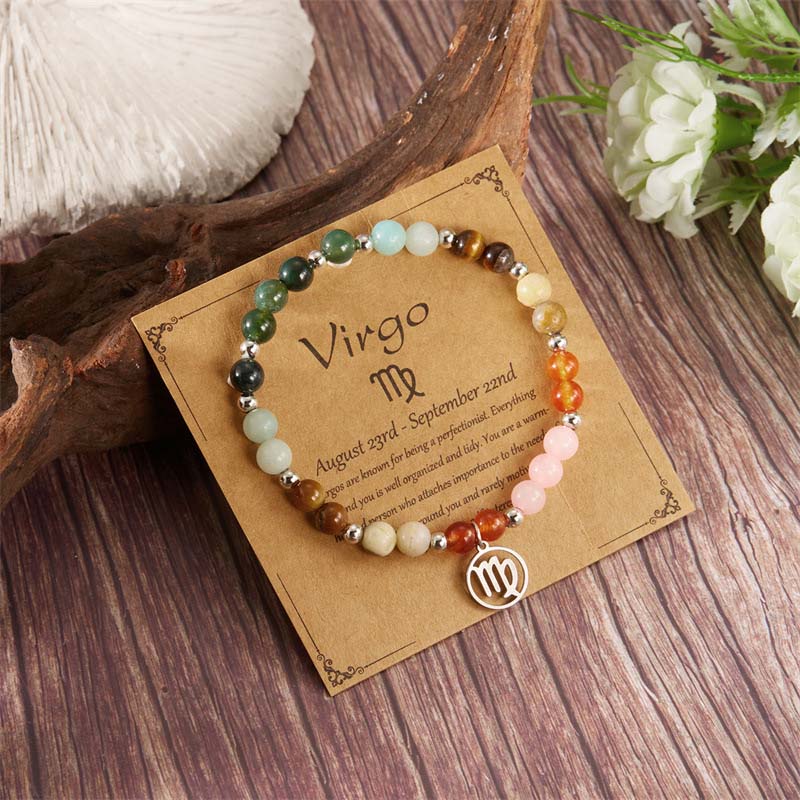 Bracelets with twelve zodiac sign stones