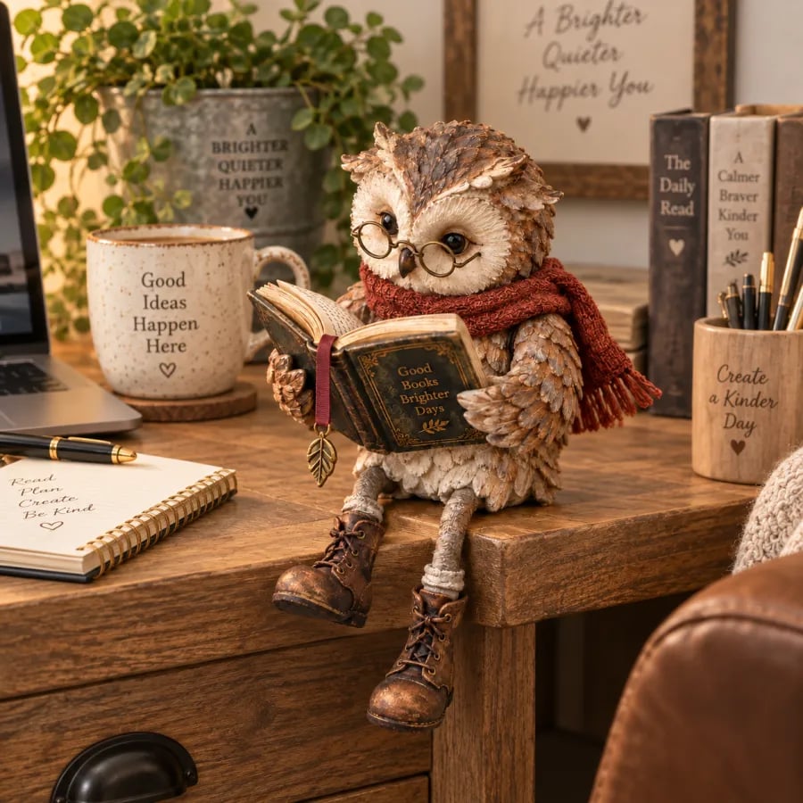 ✨🦉Reading Owl Figurine📖📚️