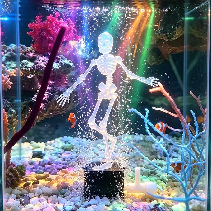 Aquarium Dancing Skeleton Bubbler Decoration