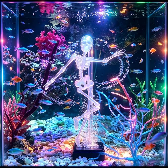 Aquarium Dancing Skeleton Bubbler Decoration