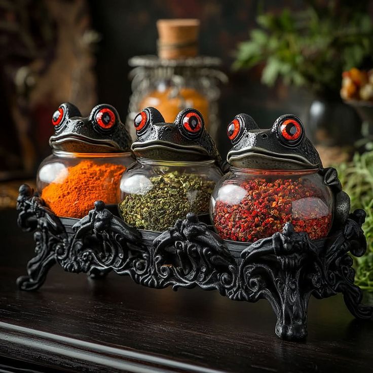 Handcrafted witch frog spice basket🐸🧙