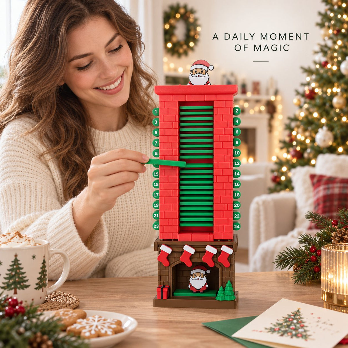 🎅Mechanical Santa Chimney Christmas Countdown Calendar