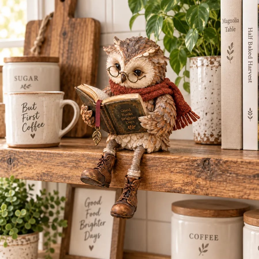 ✨🦉Reading Owl Figurine📖📚️
