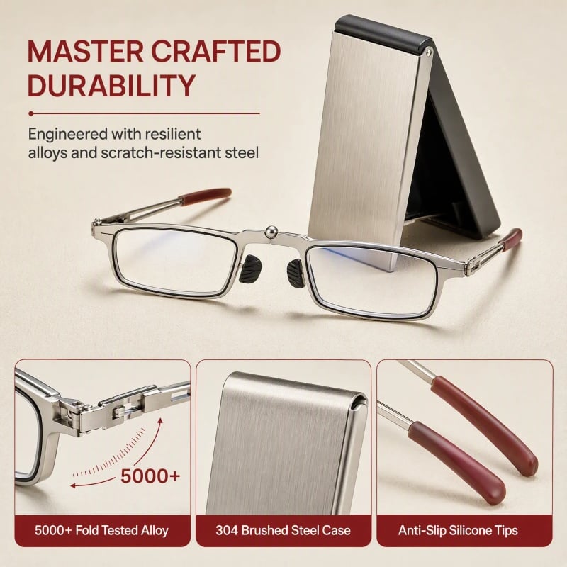 Foldable, pocket-sized reading glasses