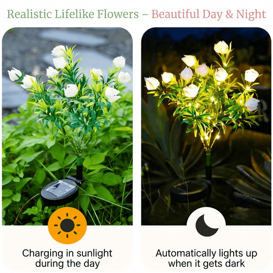 🌸Solar Flower Stake Lights - Waterproof Garden Decor