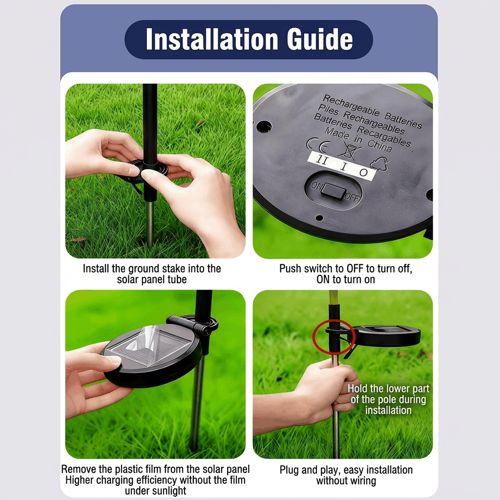 🌸Solar Flower Stake Lights - Waterproof Garden Decor