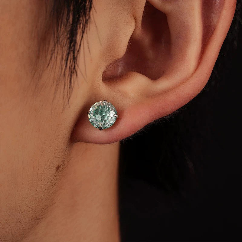 🌈Firework-cut, color-shifting zirconium titanium steel earrings – allergy-friendly and sleep-friendly