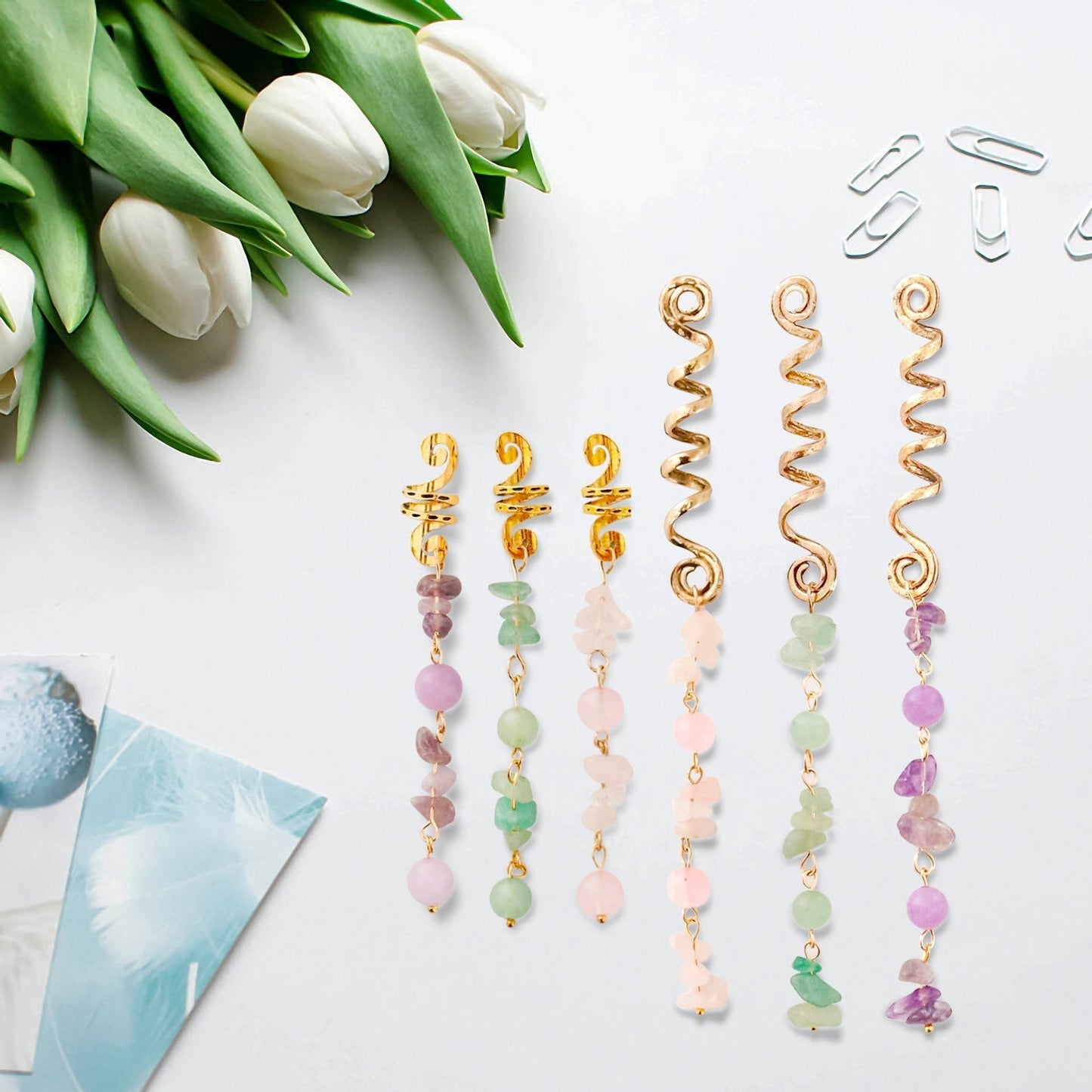 Dreadlock hair accessory/spiral chain hair clip