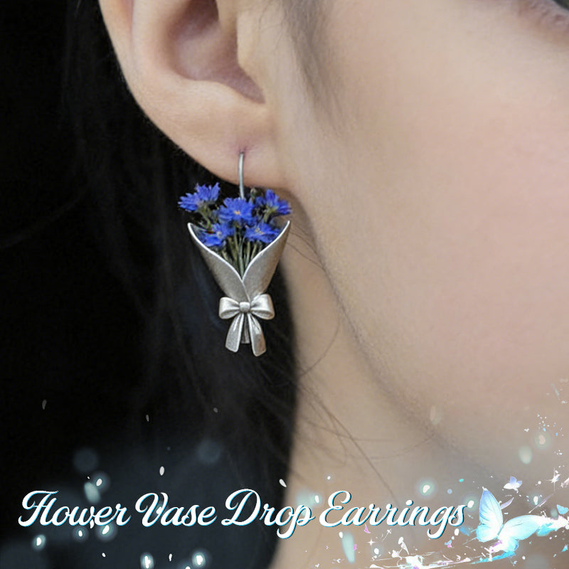 Flower Vase Drop Earrings 🌸