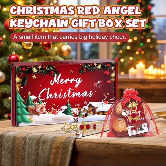 Christmas Red Angel Keychain Gift Box Set