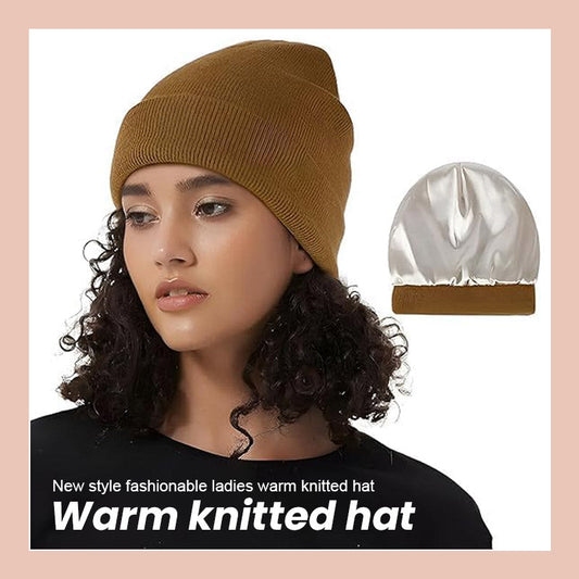 Silk-Lined Knit Hat for Winter