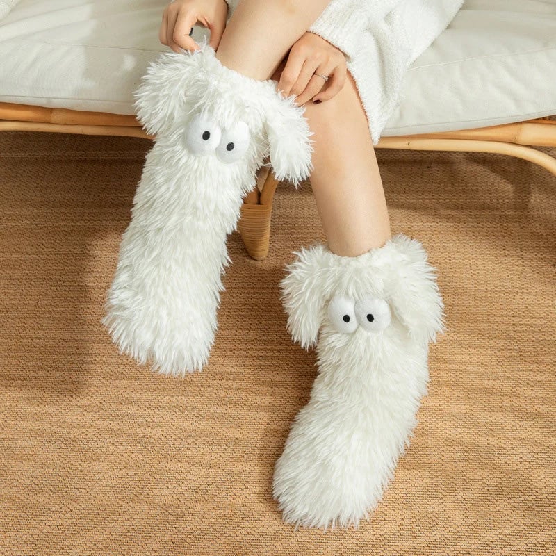 OFF⚡50K+ SOLD💕Women's Plush Slippers Socks Floor Socks Winter Home Indoor Thickened Fleece-Lined Anti-Slip Adult Women's Plush Snow Socks Shoe Covers