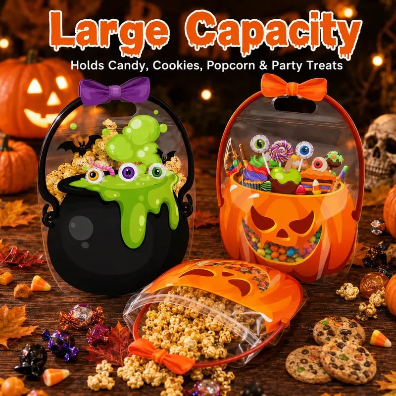 🎃 Halloween Goodie Bags – 12/24/36/48/60 Pcs Treat Bags 👻🧡