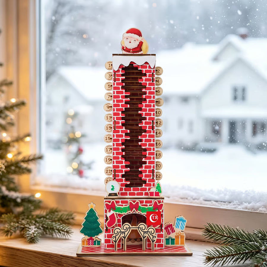 🎅Mechanical Santa Chimney Christmas Countdown Calendar