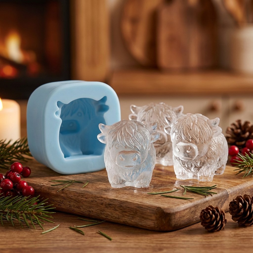 🐮 Mini Highland Cow ice cube tray and dessert mold 🧊🍪 Cute 3D ice cubes for drinks, parties, and gifts💕
