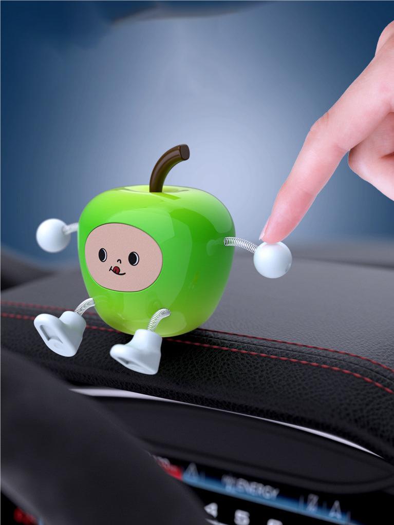 Wiggly Apple Car Decor for Dashboard - Cute Dashboard Ornament