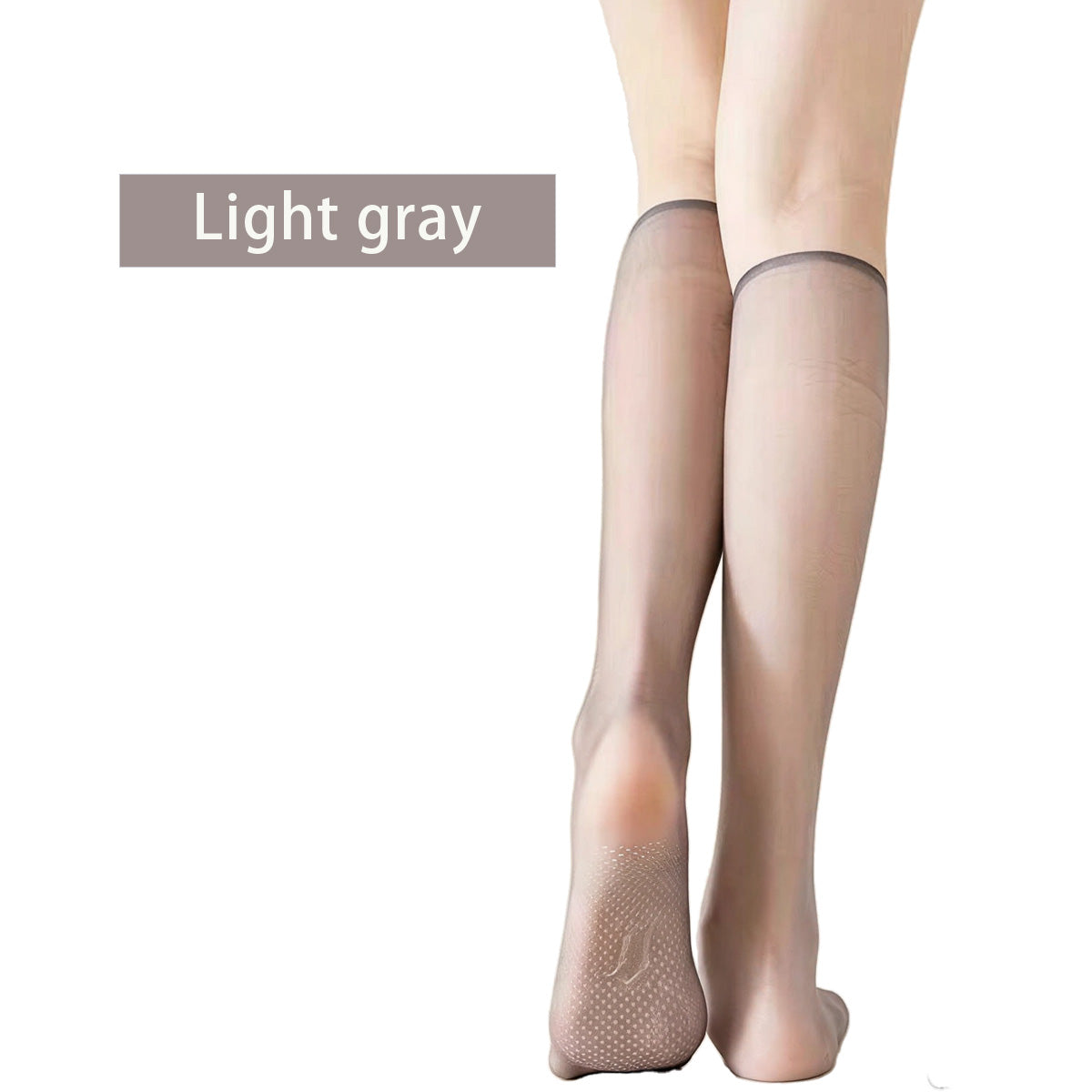 👗Ultra Thin Crystal Sheer Knee High Socks, Non Slip Silicone Grip Sole